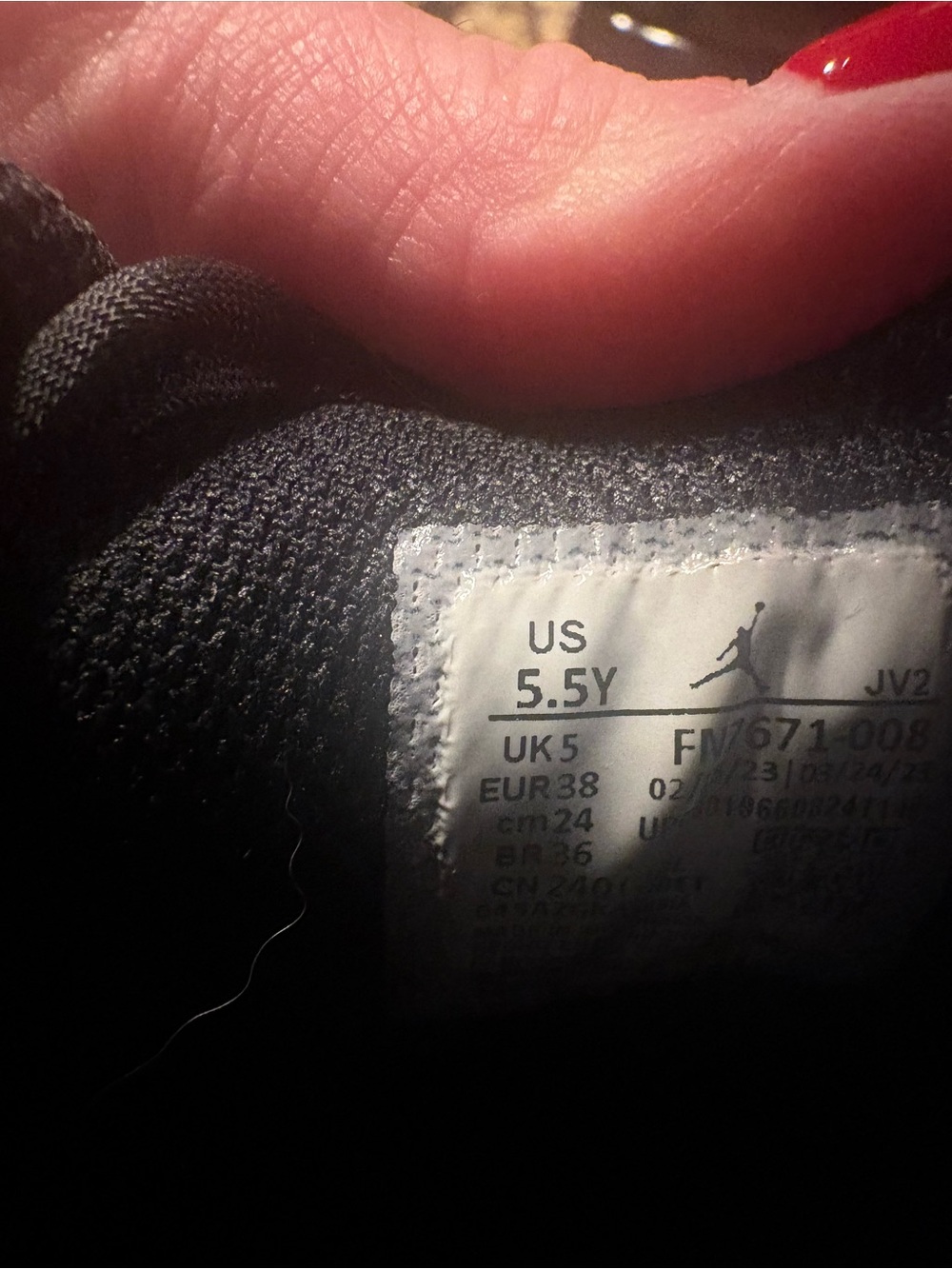 Jordan Black and White Youth Sneakers - US 5.5Y